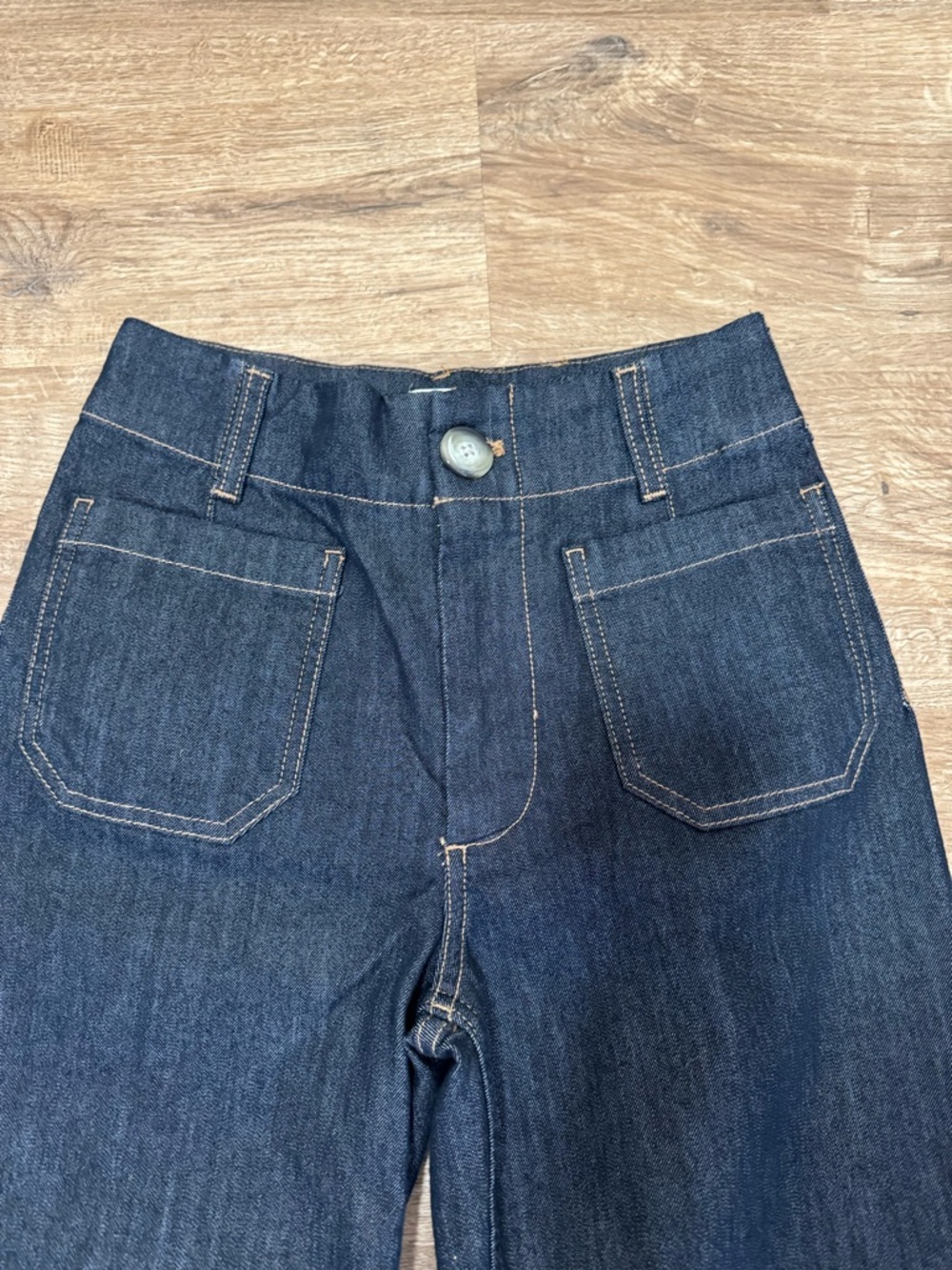 Anthropologie Maeve The Colette Crop Wide-Leg Jeans Dark Wash Sz 24 Spring - Picture 4 of 7